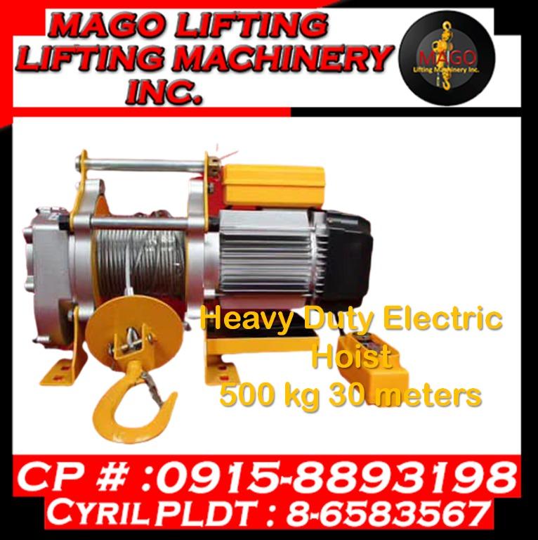 Heavy Duty Electric Hoist 500 kg 30 meters, Commercial & Industrial