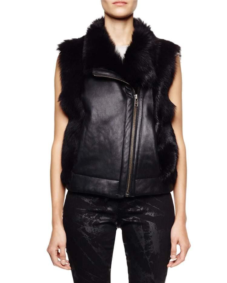 Helmut lang faux fur vest store