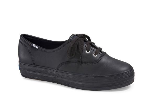 Keds black deals leather tennis shoes