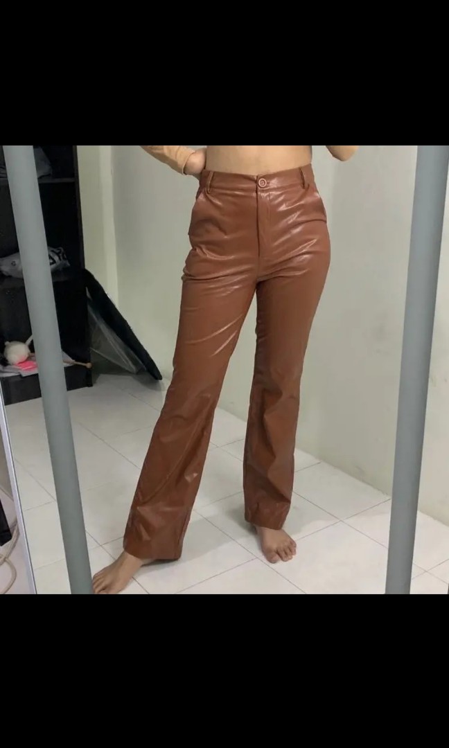 LEATHER PANTS SHEIN,NEW!, Fesyen Wanita 