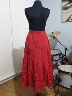 Linen bohemian skirt with lining