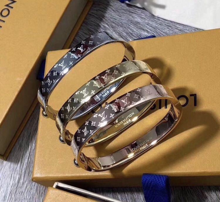 Louis Vuitton Silver/gold Monogram Cuff Bracelet
