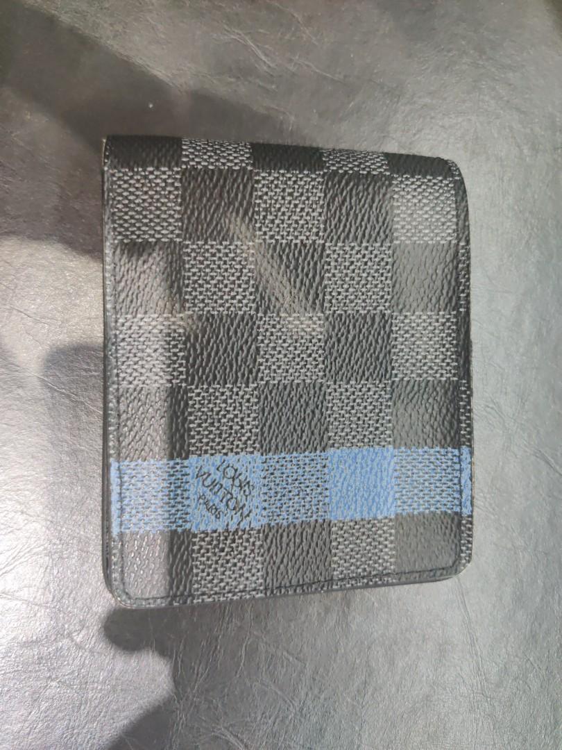 LOUIS VUITTON Damier Graphite Stripe Slender Wallet Blue 697239