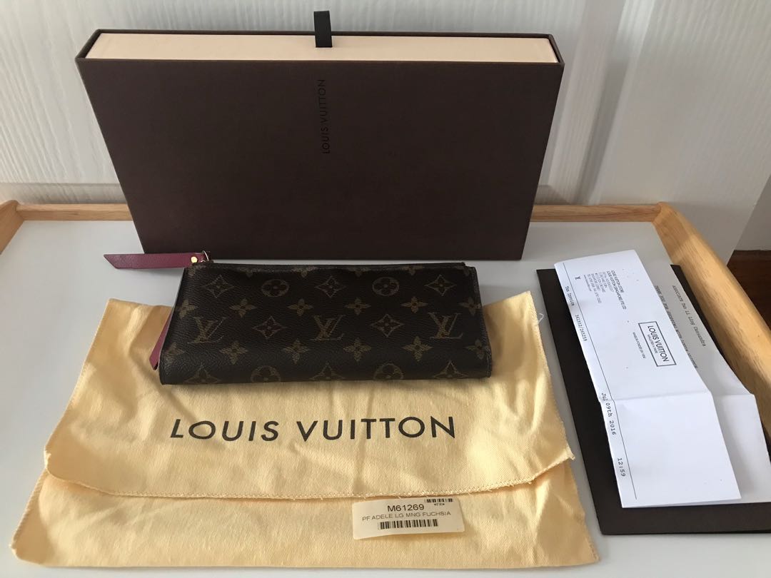 Louis Vuitton Adele Long Wallet Fushia Clutch, Luxury, Bags & Wallets on  Carousell