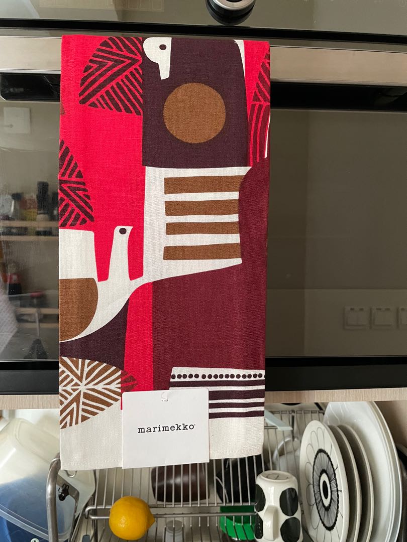 Marimekko Vintage Talvitarina Cotton Kitchen Towel 47x70cm, 傢俬＆家居, 家居裝飾,  家居裝飾- 其他- Carousell