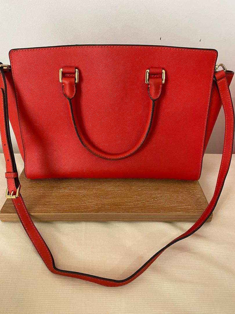 Michael Kors Selma Mandarin Leather Bag Barang Mewah Tas