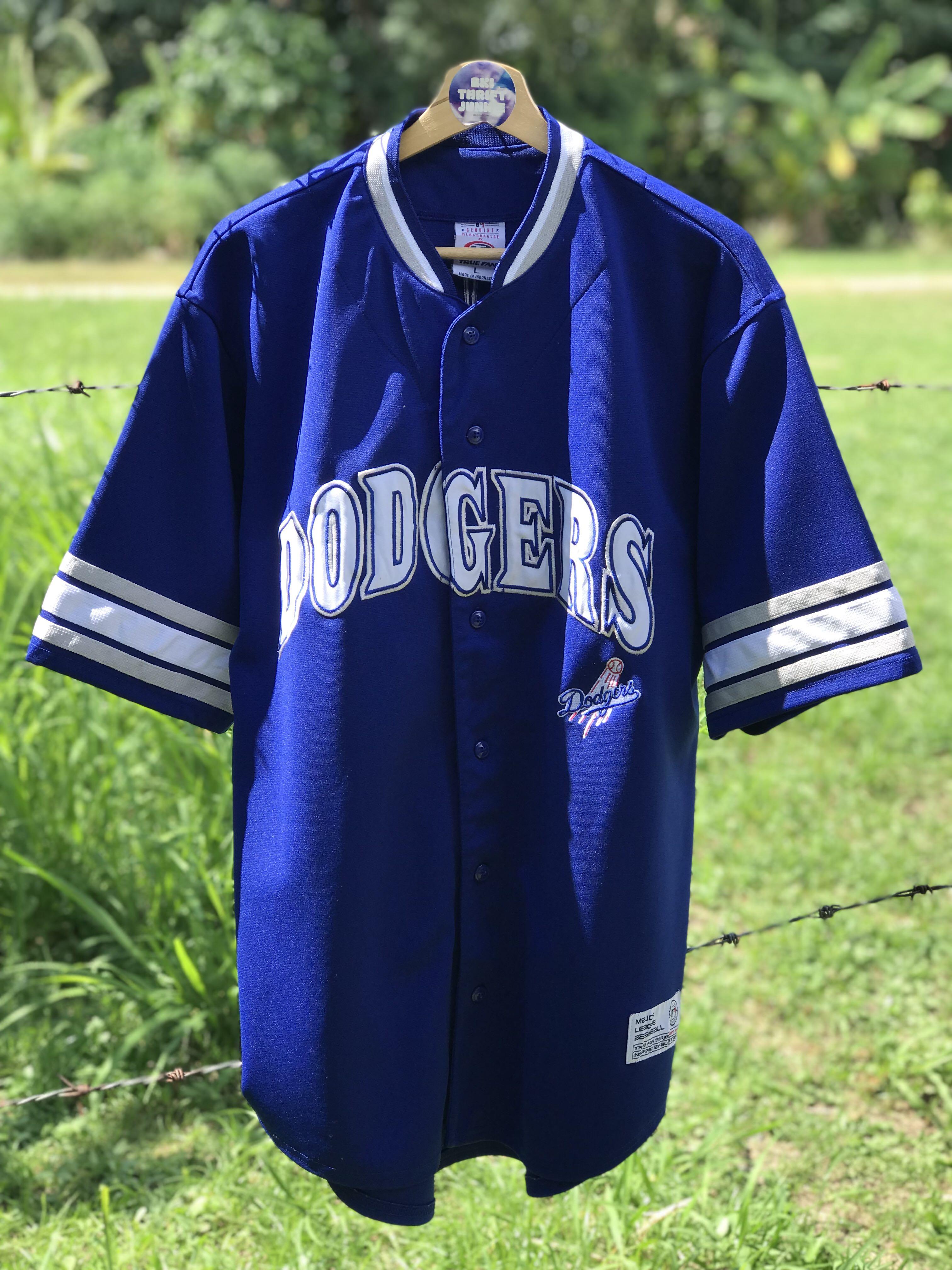 VTG Los Angeles Dodgers MLB Majestic Black Label Blue Jersey Men's LARGE