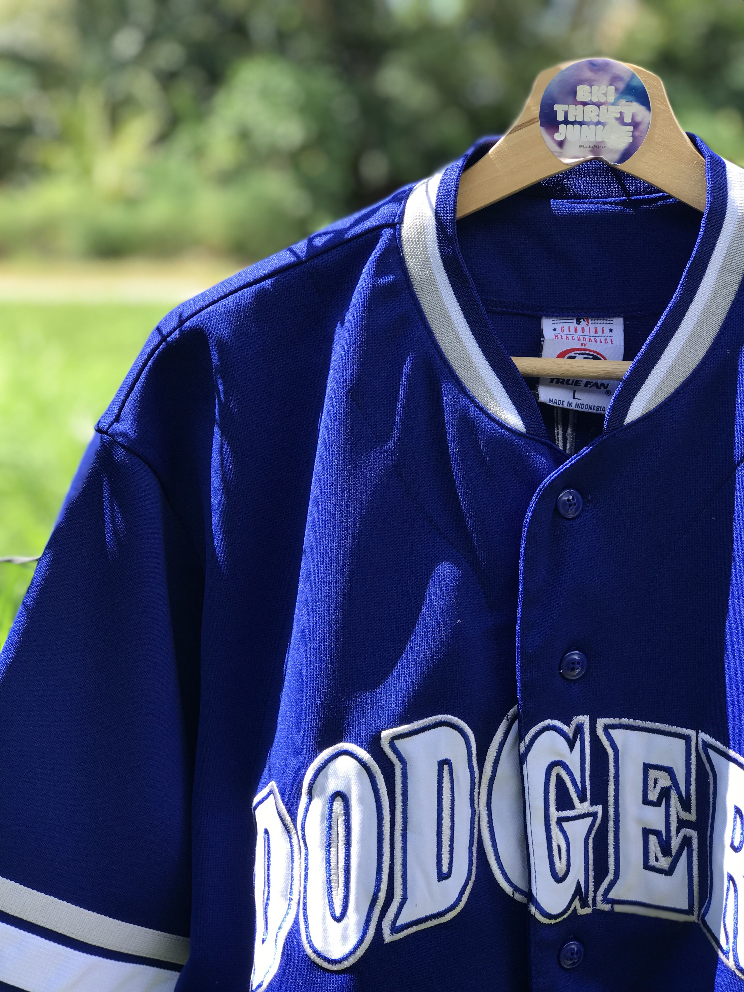 LOS ANGELES DODGERS blue baseball jersey TRUE FAN men's M NOMAR