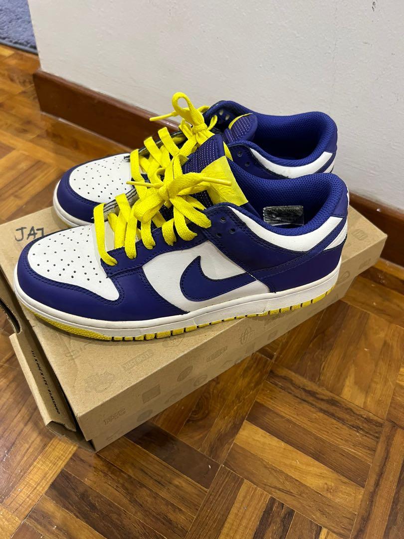 Purple and yellow best sale nikes