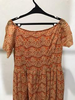 Orange Bridesmaid Party Dress