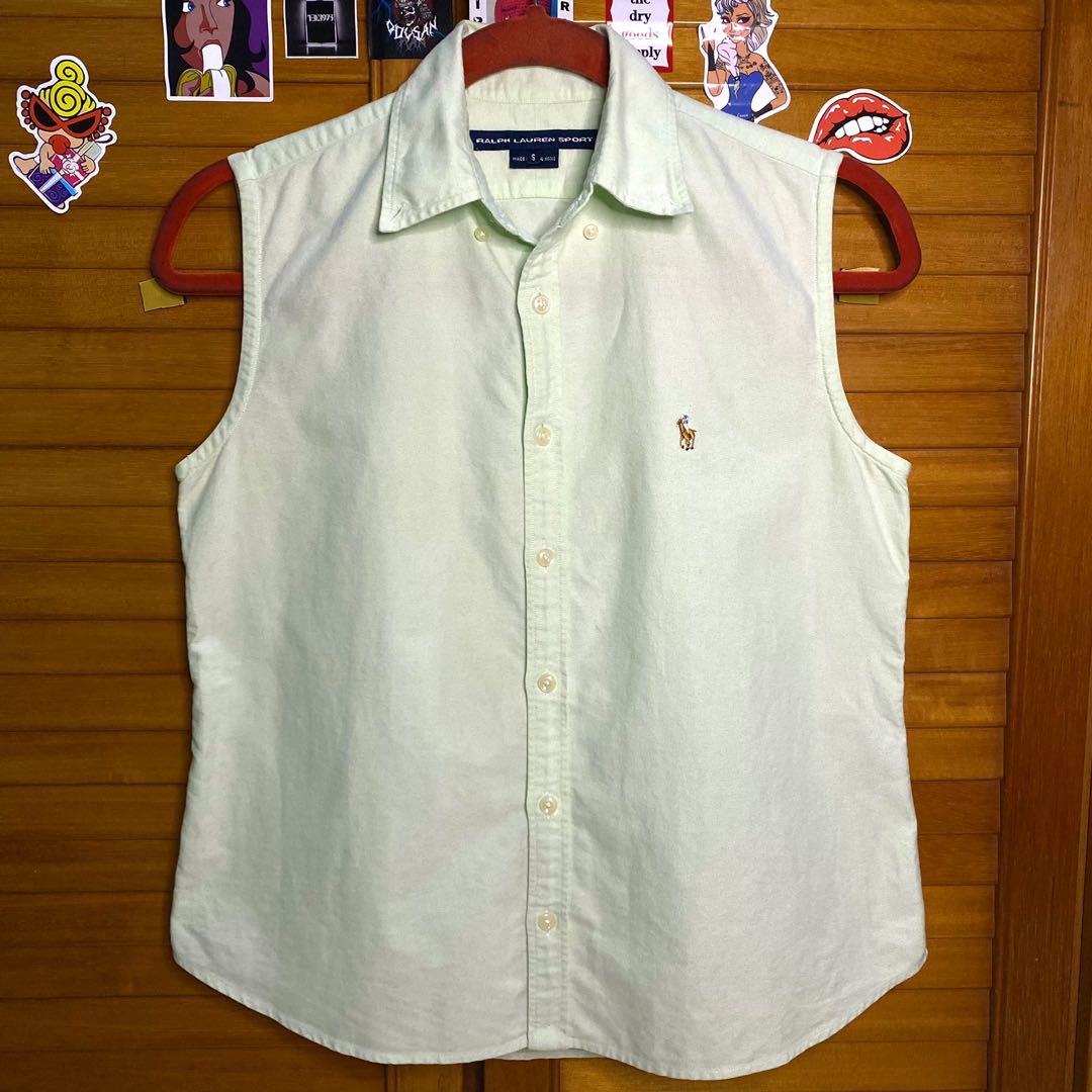 Ralph Lauren Sleeveless Shirt, Women's Fashion, Tops, Shirts on Carousell