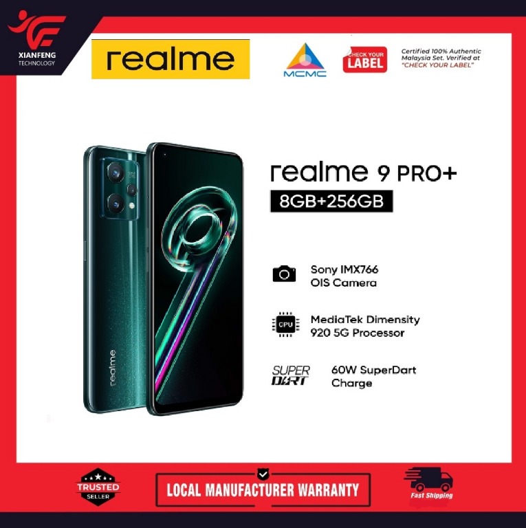 realme Malaysia] realme 9 Pro Plus Free Fire Edition, 8GB + 128GB, Sony  IMX766 OIS Camera, Dimensity 920 - 1 Year realme Malaysia Warranty