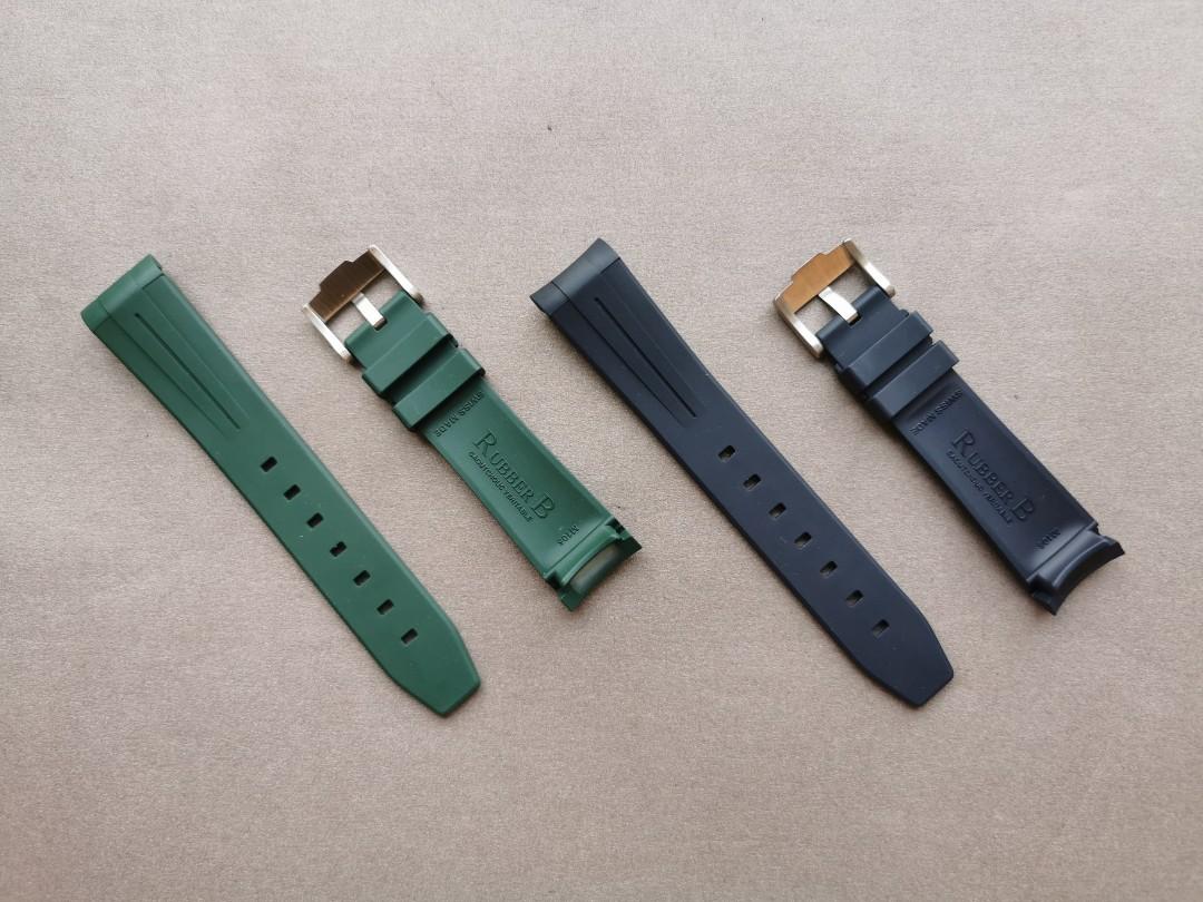 ROLEX 20mm Green Blue Rubber B M106 Strap