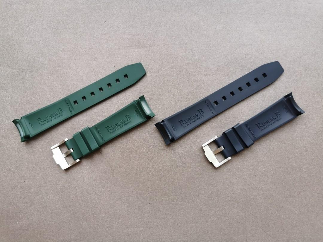 ROLEX 20mm Green Blue Rubber B M106 Strap