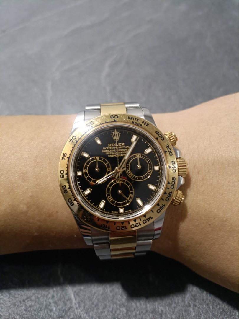 Rolex Daytona Half Gold Black Dial