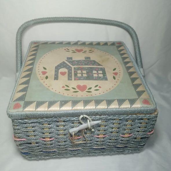 Shabby Chic Sewing Basket (Category: Storage Boxes & Baskets) located in Quezon City. Submitted by nilouma.mnl (Listing ID 1159348716, Image 1). Description: This is perfect for those who sew and likes shabby chic vibe! 🌸 Note: Needs cleaning but overall good! 🤍 Modes of Payment - BPI - GCash - COD (for MM only via Lalamove) Shipping - Gogo Xpress (default) - Lalamove (for MM only) Fixed price! No haggling..