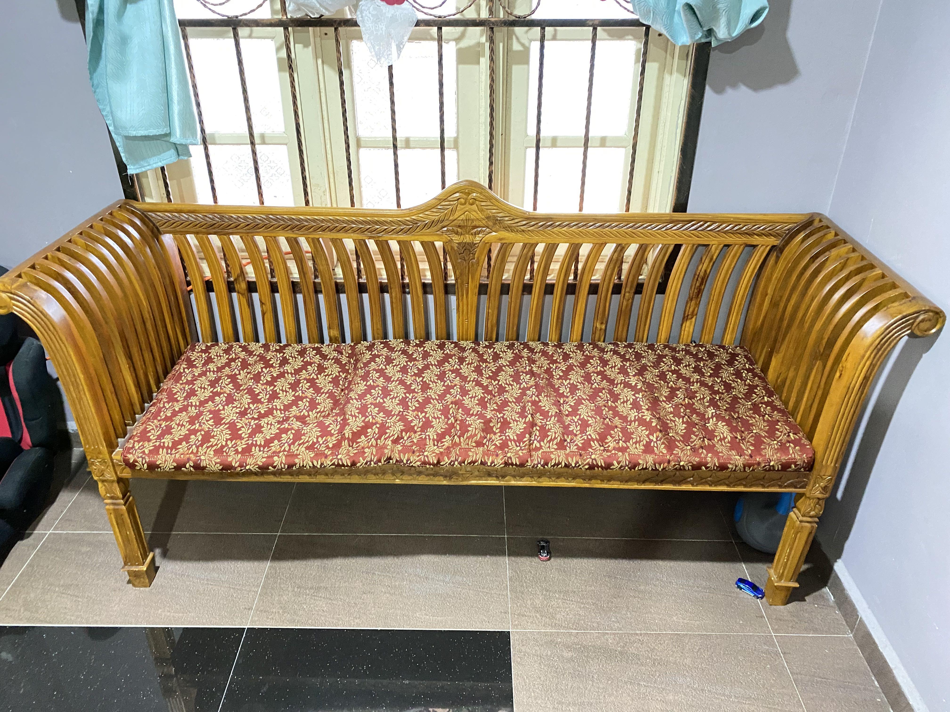 Wooden chair 3 seater on sale