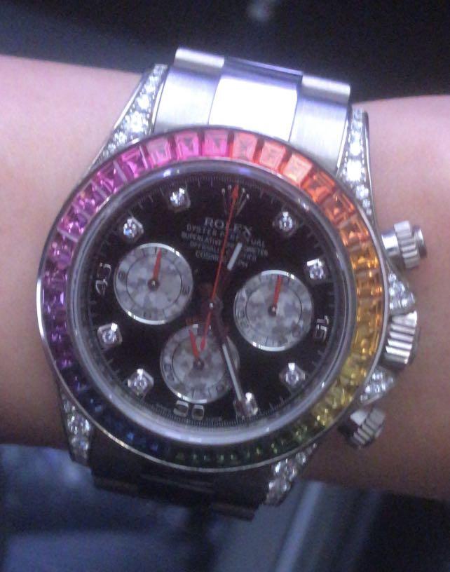 Rainbow white sales gold rolex