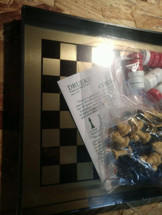 Vintage DRUEKE Magnetic Travel Chess and Checkers Set. Sealed with ...