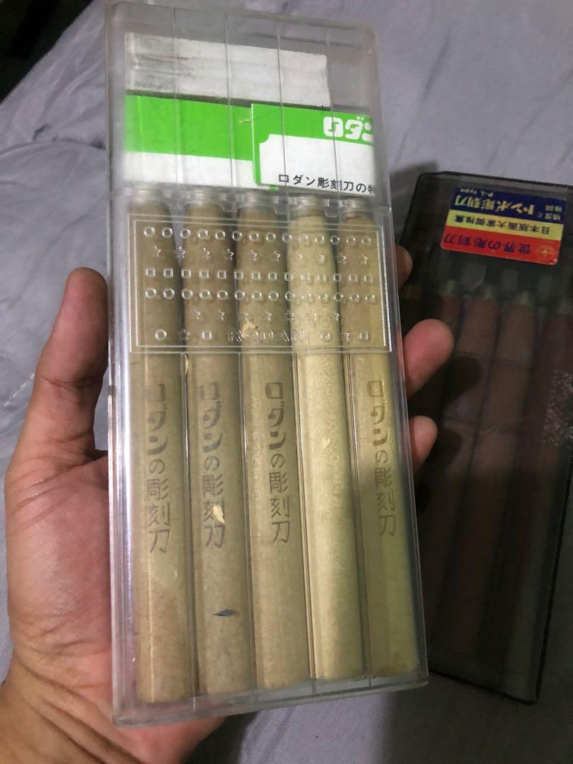Vintage japan wood carving tools set of 2 pieces, Hobbies & Toys