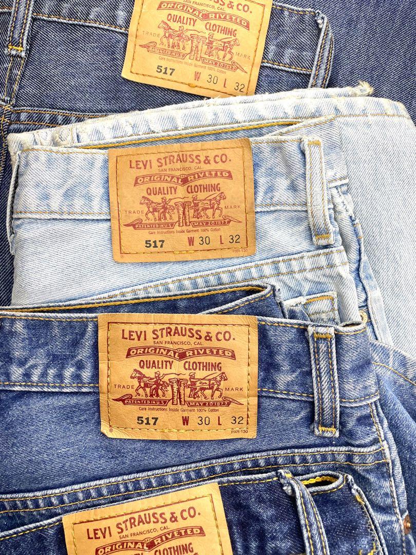 Vintage Levi's Low Rise Boot Cut 100% Cotton 517 Light Wash Denim Jeans,  Women's Fashion, Bottoms, Jeans on Carousell