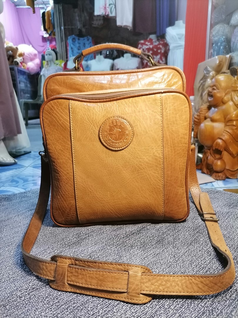 Vintage Mens Messenger Bag Genuine Leather, Luxury, Bags & Wallets on