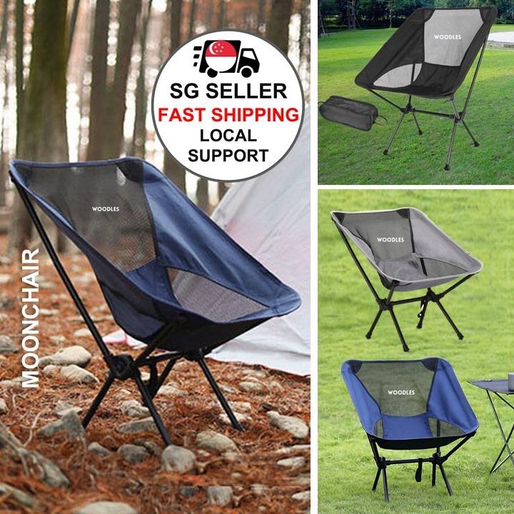 Outdoor Folding Chair Footrest Portable Recliner Retractable Leg Stool Moon Chai 