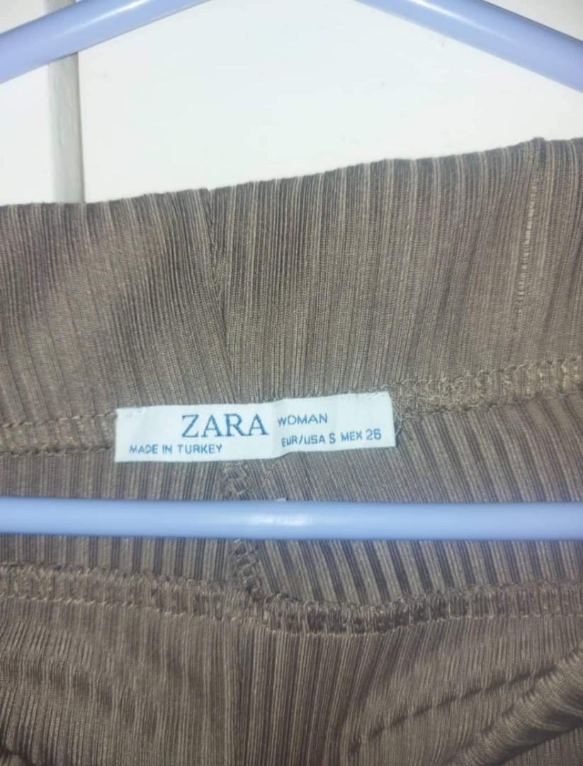 Zara wide leg ribbed pants, Women's Fashion, Bottoms, Other Bottoms on