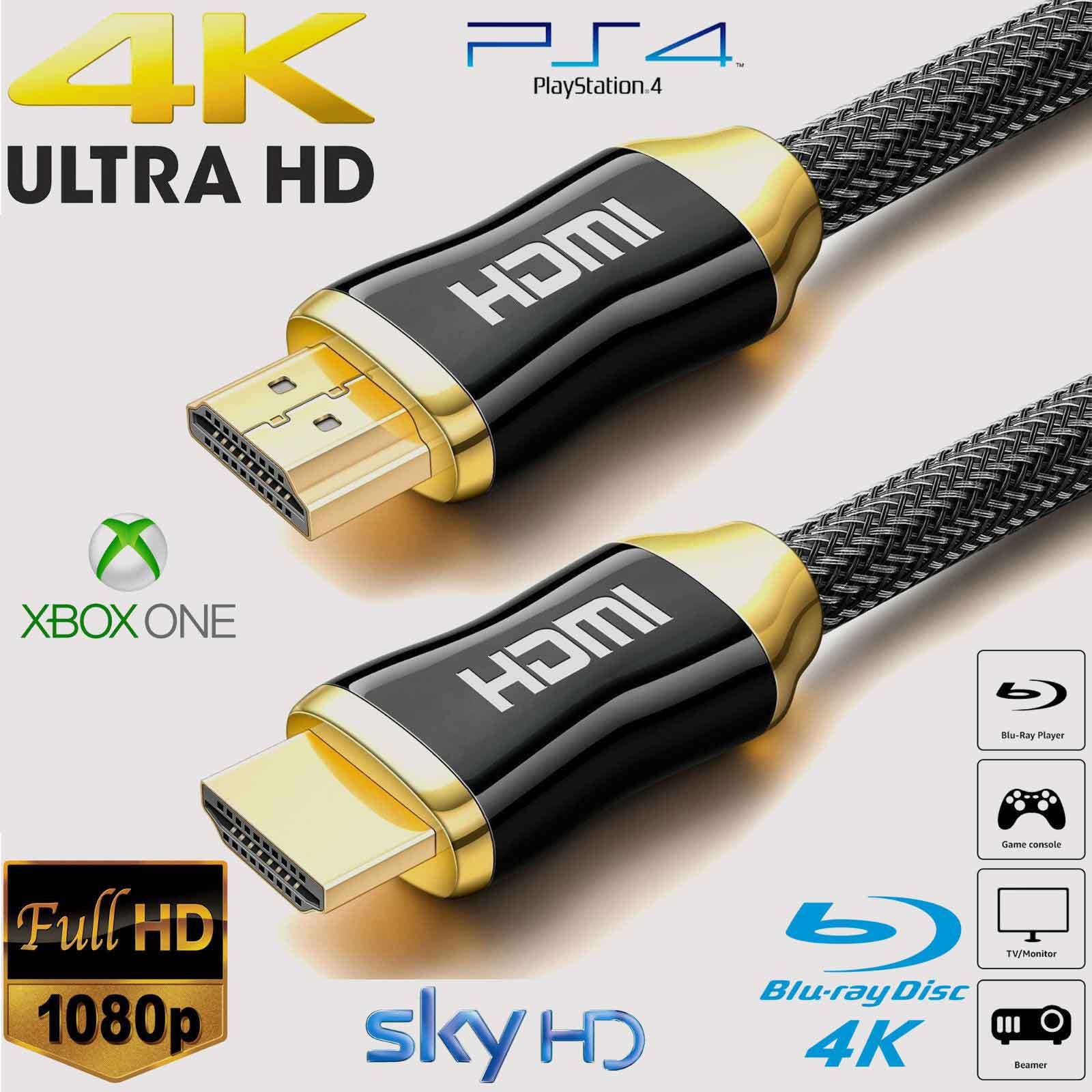 GOLD 1080P HDMI CABLE LEAD SMART HD TV HDTV 3D METRE 1m 1.5m 2m 3M 5M 10M Uk 