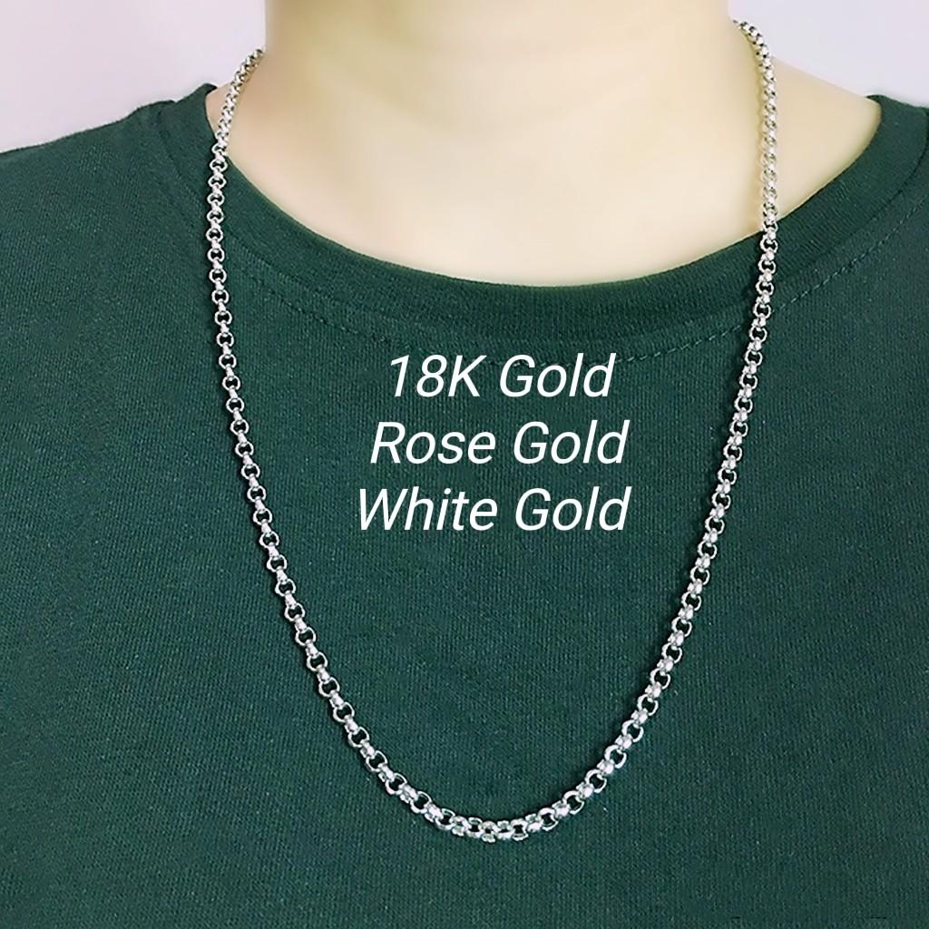 Mens 18k hotsell white gold chains