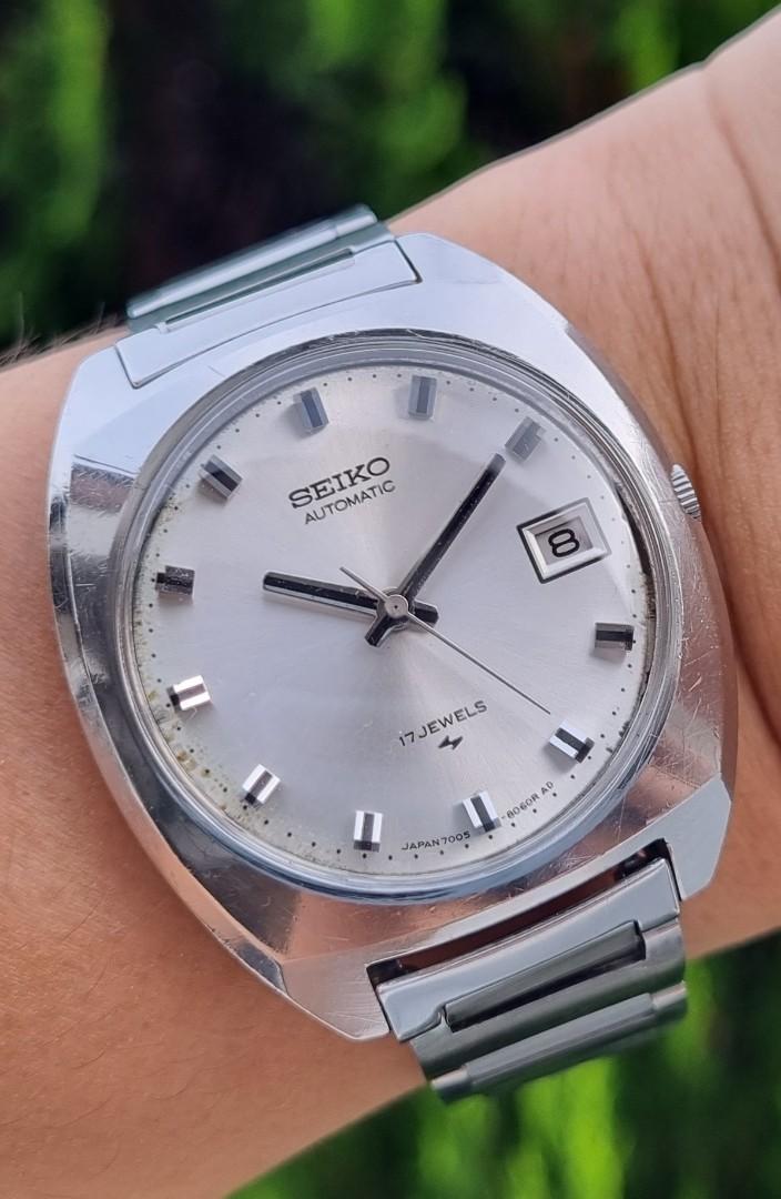 1972 all original Seiko 7005-8042 automatic mens watch with silver sunburst  dial in good working condition, Men's Fashion, Watches & Accessories,  Watches on Carousell