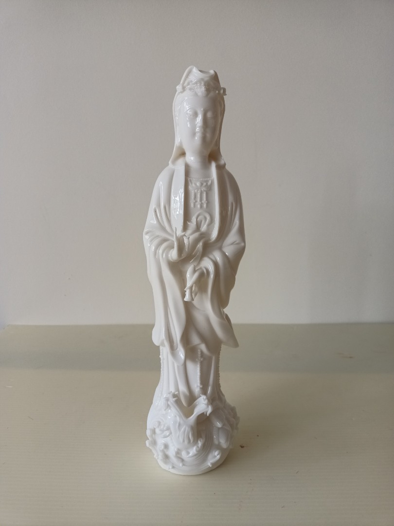中国美術品、德州窑白瓷、观世音大佛像、超美品、 中国美術品、