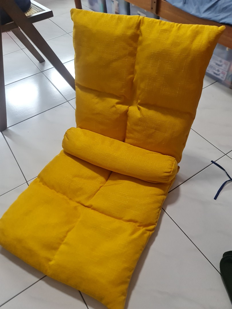 Adjustable floor chair (yellow), Furniture & Home Living, Furniture