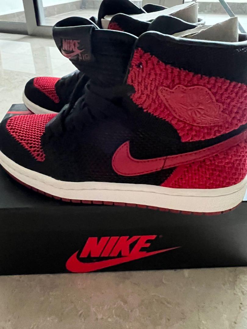 Air Jordan 1 Hi Flyknit red Women s Fashion Footwear Sneakers