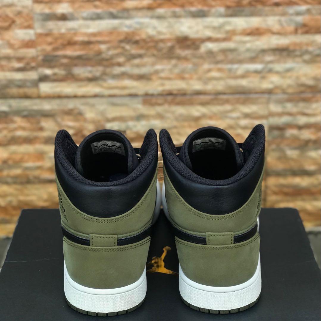 AIR JORDAN 1 MID OLIVE CANVAS US 11 