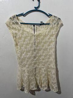 American eagle peplum lace top