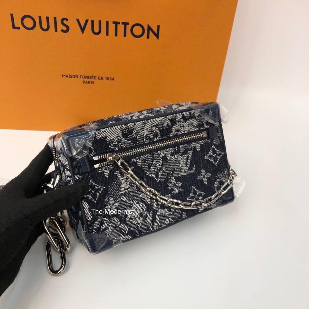 Louis Vuitton LV Men Soft Trunk in Denim Fabric and Monogram-Blue - LULUX
