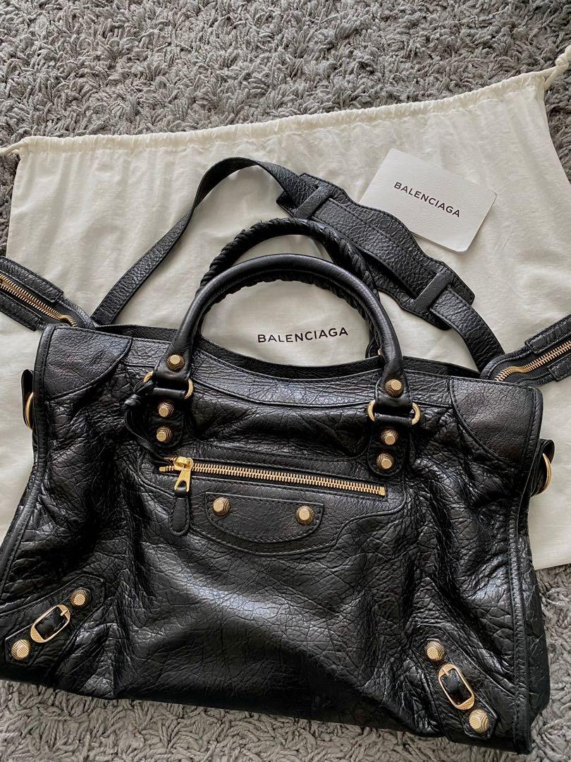 Balenciaga Classic Metallic Edge City Shoulder Bag Black In Sheepskin With  Goldtone US  xn90absbknhbvgexnp1ai443