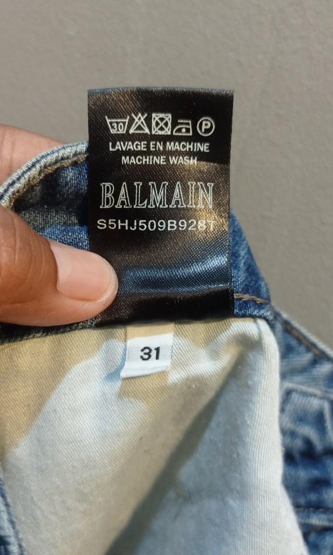 BALMAIN PARIS SHORT DENIM JEANS, Fesyen 