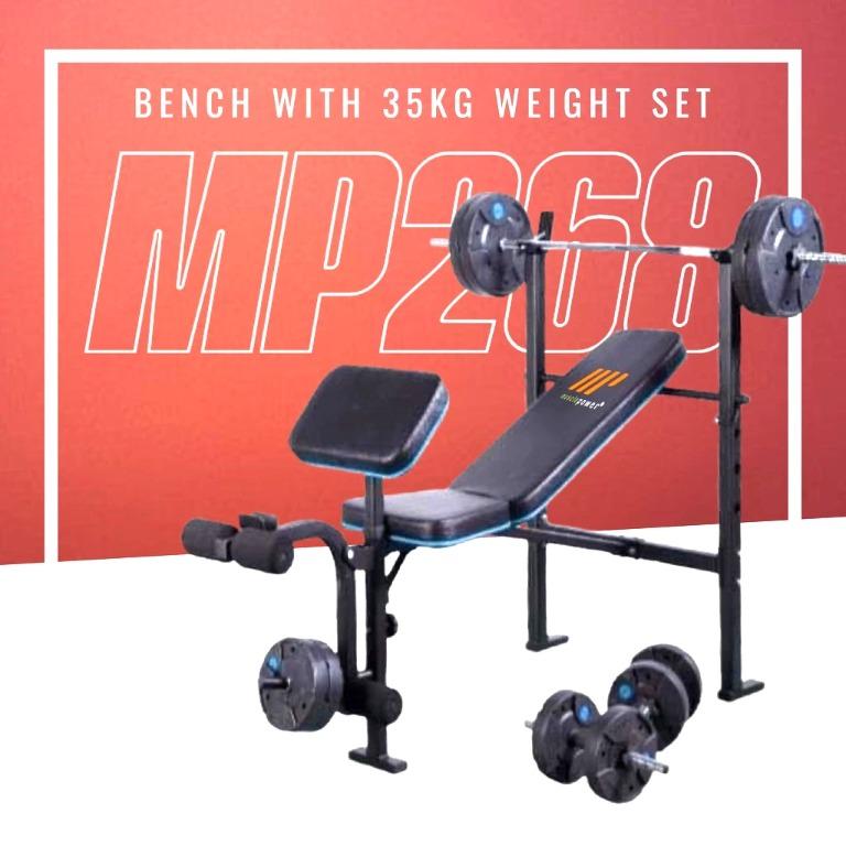 Bench Pro Fitness Work Bench With 35kg Weights 
