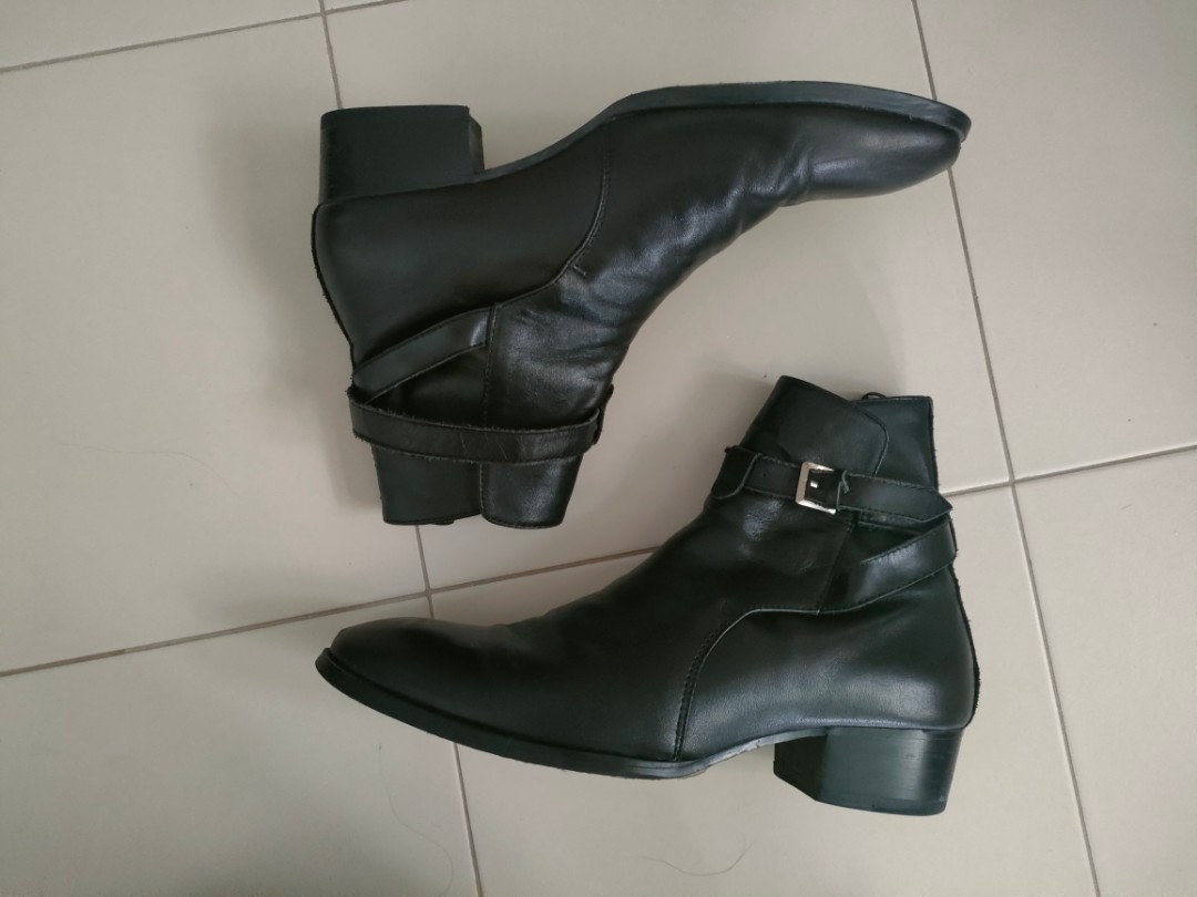 Mens black cuban heel sales boots