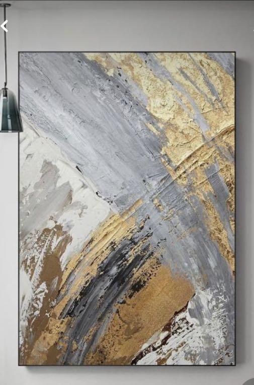 Canvas Painting, abstract painting, gold leaf, wall decor, home decor ...