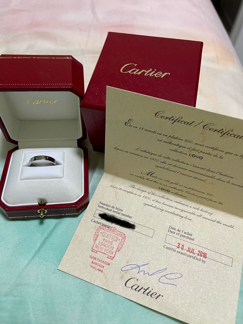 BNIB Cartier Love Wedding Band In 18K White Gold Size 55 REF B4085155