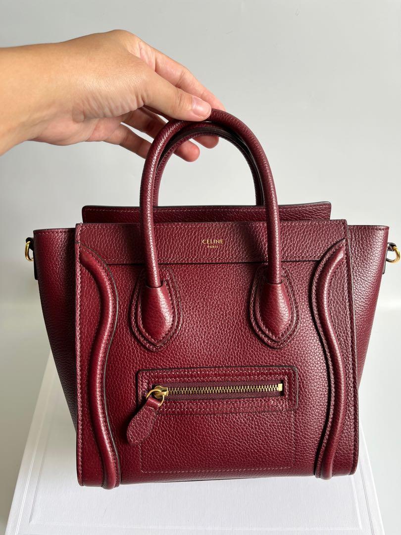 Celine online nano burgundy
