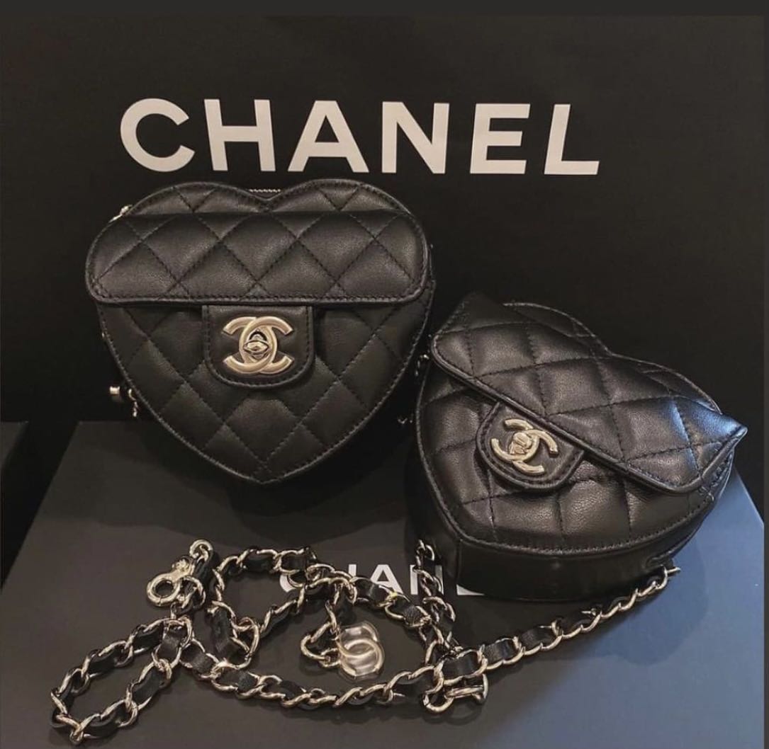 Chanel Heart Clutch with Chain, Chanel small heart bag BNIB, Luxury, Bags &  Wallets on Carousell
