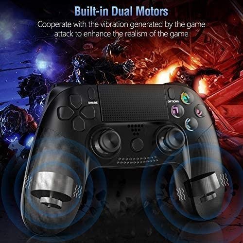 Wireless Controller Dual Vibration Gamepad Joystick Controller for PS4/ Slim/ Pro with Stereo Headset Jack/ Touch Pad/ Six-axis Motion Control 
