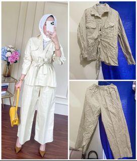 Cotton Set Kittyshopgirls Setelan Cream
