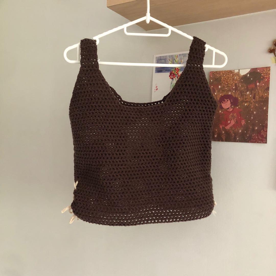 crochet mesh star tank top vest, Women's Fashion, Tops, Sleeveless on ...