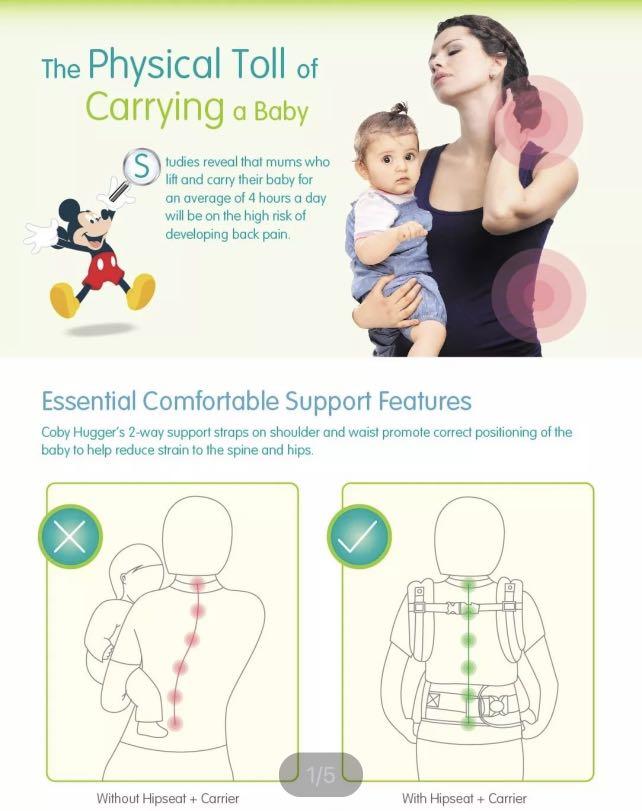 Disney Coby Hugger Baby Hipseat + Carrier (Winnie the Pooh), Babies
