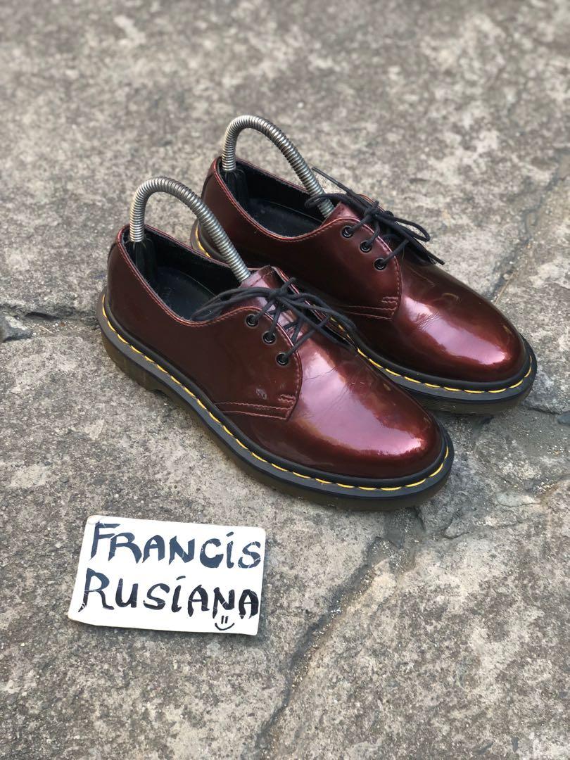 Cherry red patent leather doc martens sales